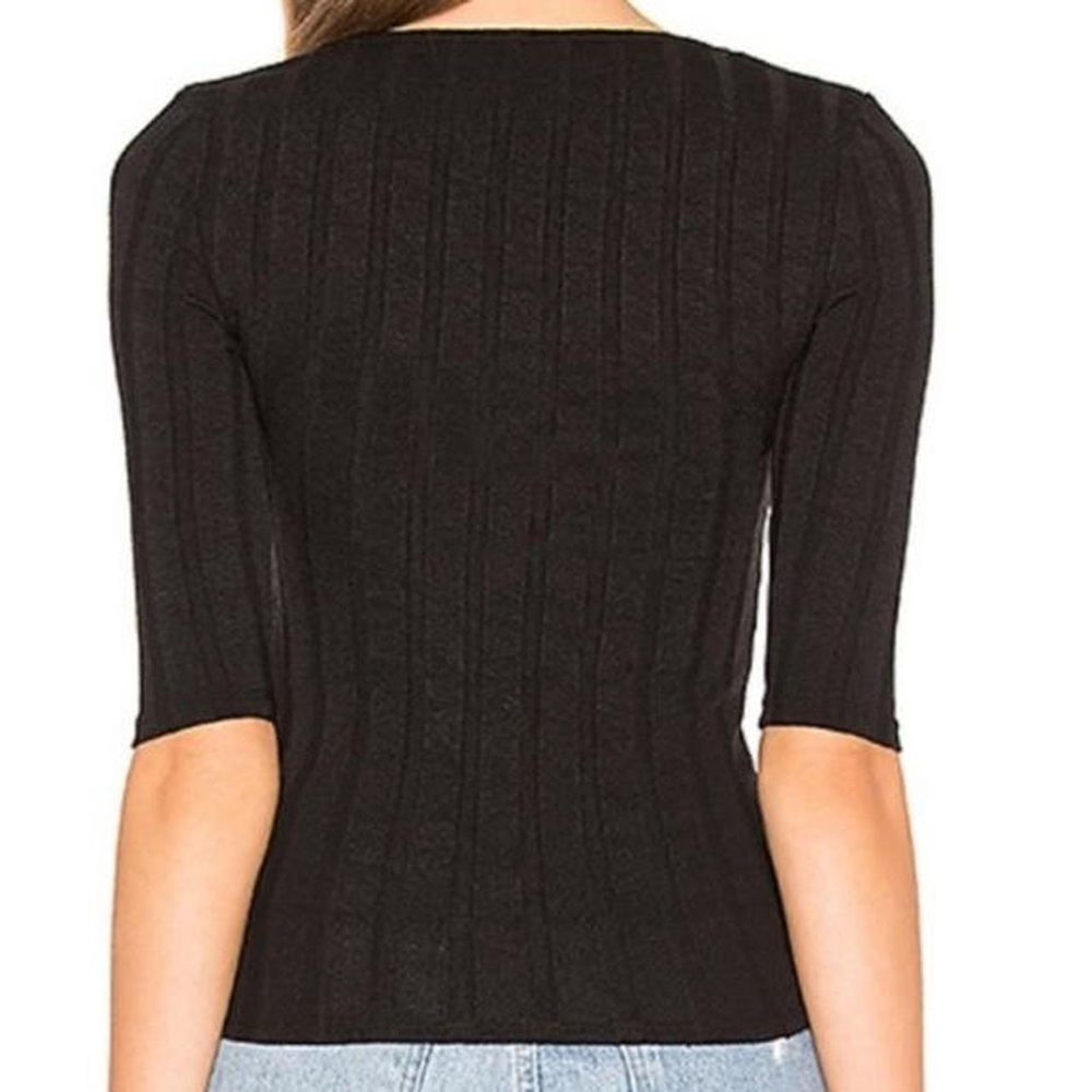 Free People Black Button-Up Ribbed Top - Picture 2 of 5